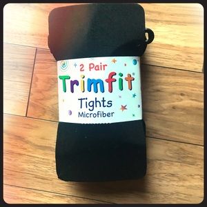 NWT Girls Black Microfiber Tights- 2 Pack Size7-10